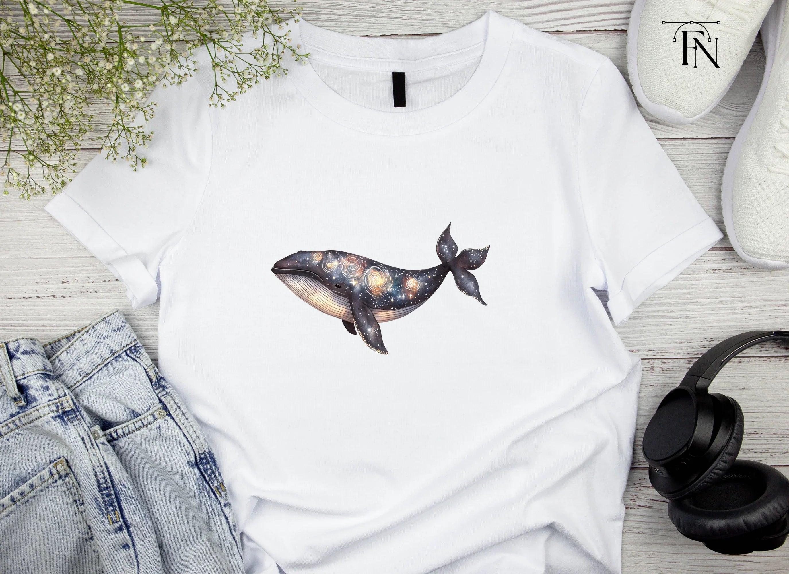Celestial Whale Clipart Bundle