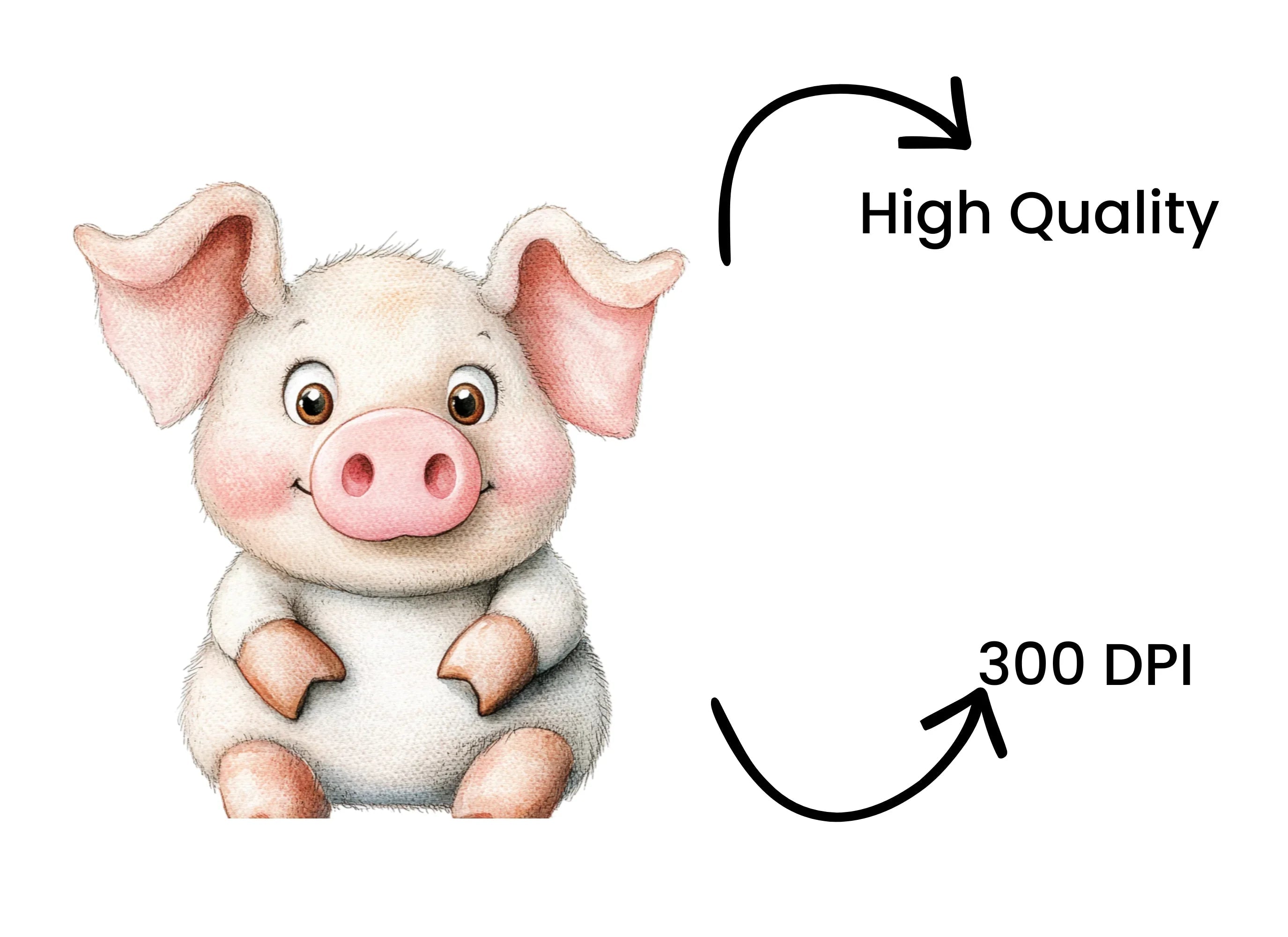 Charming Baby Pig Duo Clipart Bundle