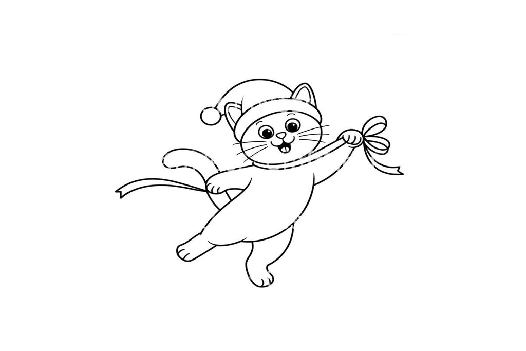Playful Christmas Cat Coloring Books Coloring Books