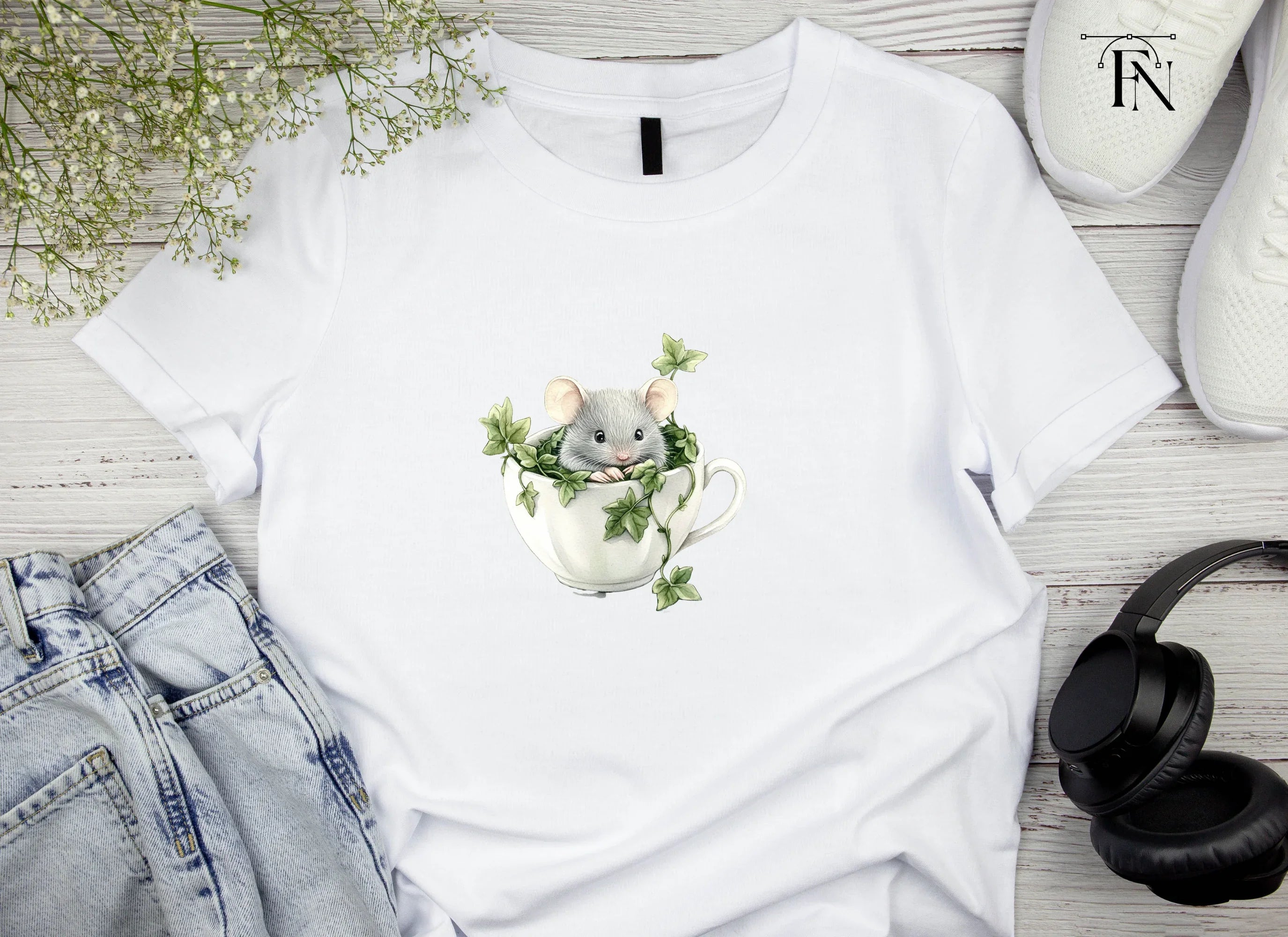 Cute Mice in Teacups Clipart Bundle