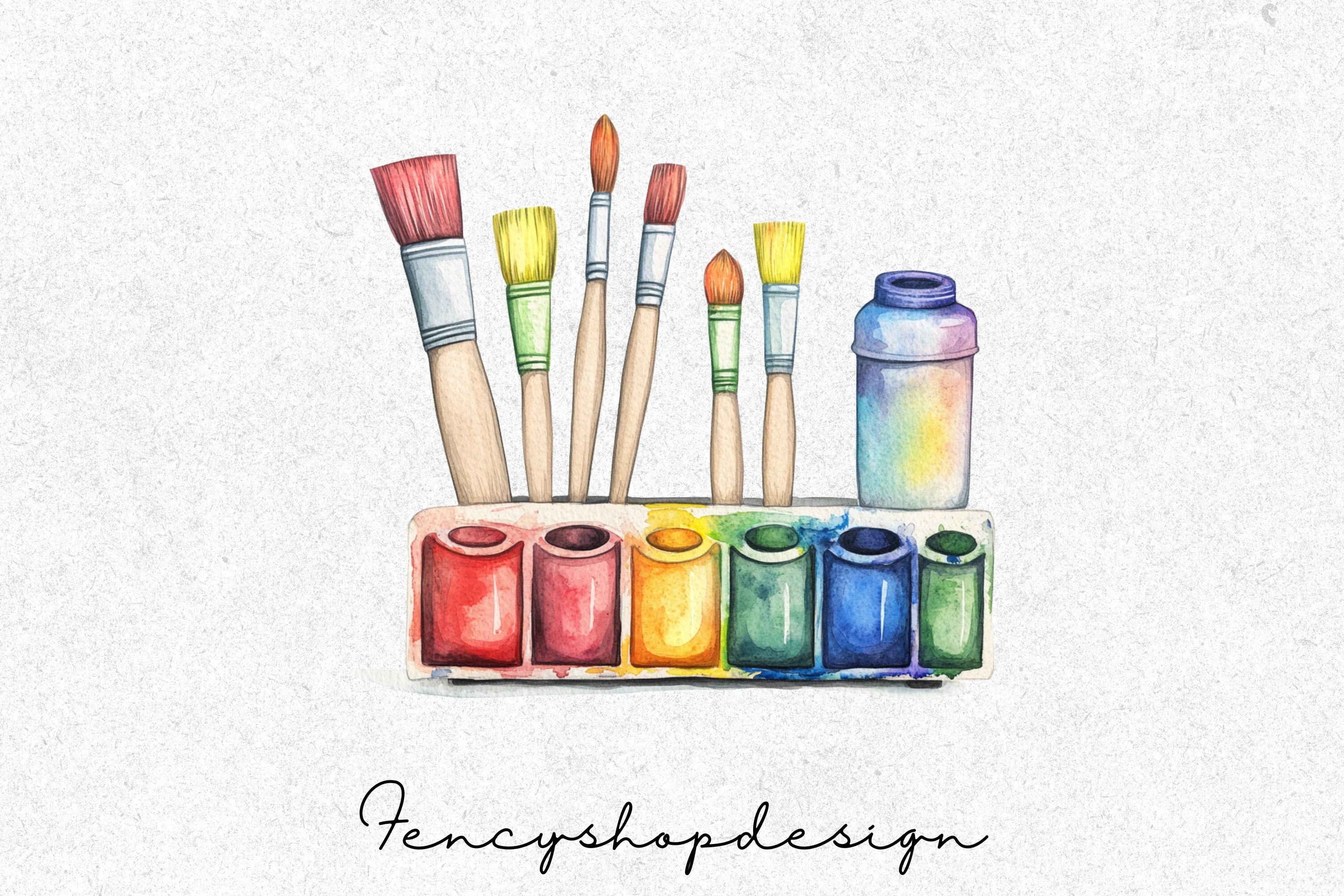 Paint Palettes Clipart Bundle