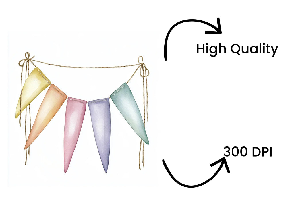 Simple Bunting Banner Clipart Bundle