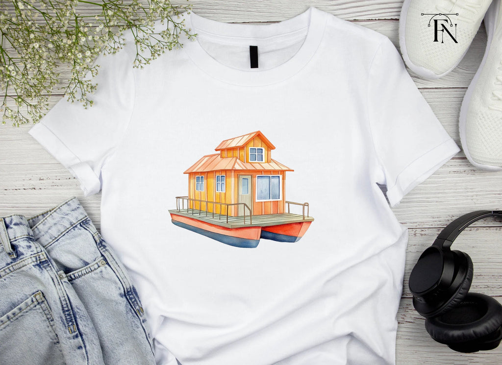 Orange Houseboat Clipart Bundle