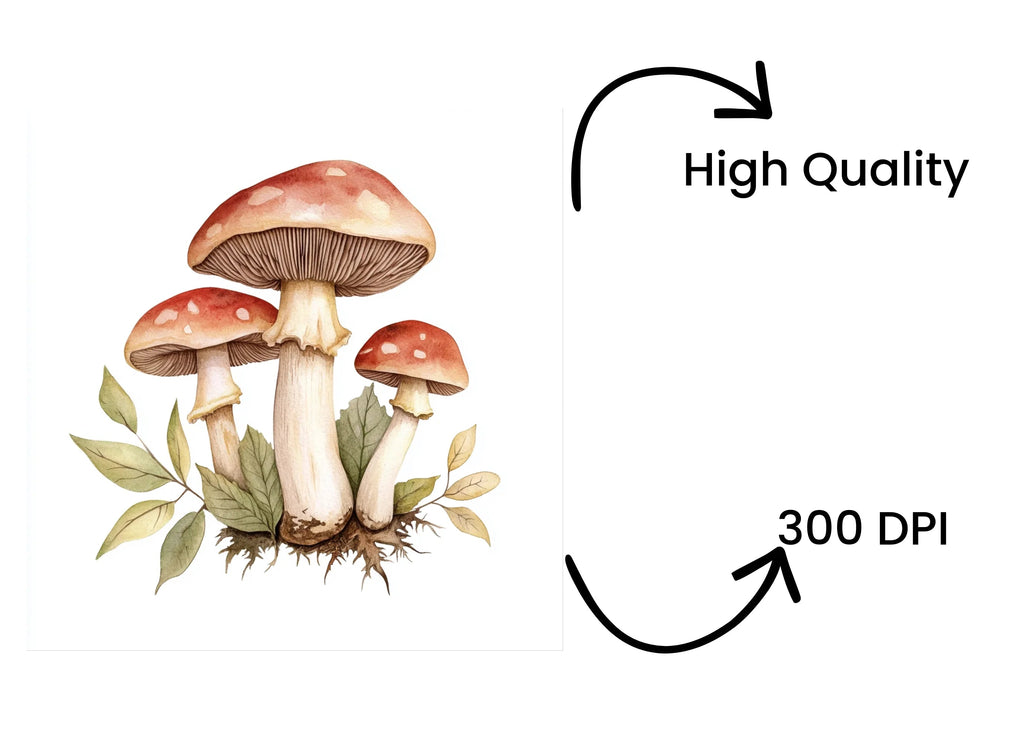 Earthy Toned Mushroom Clipart Bundle
