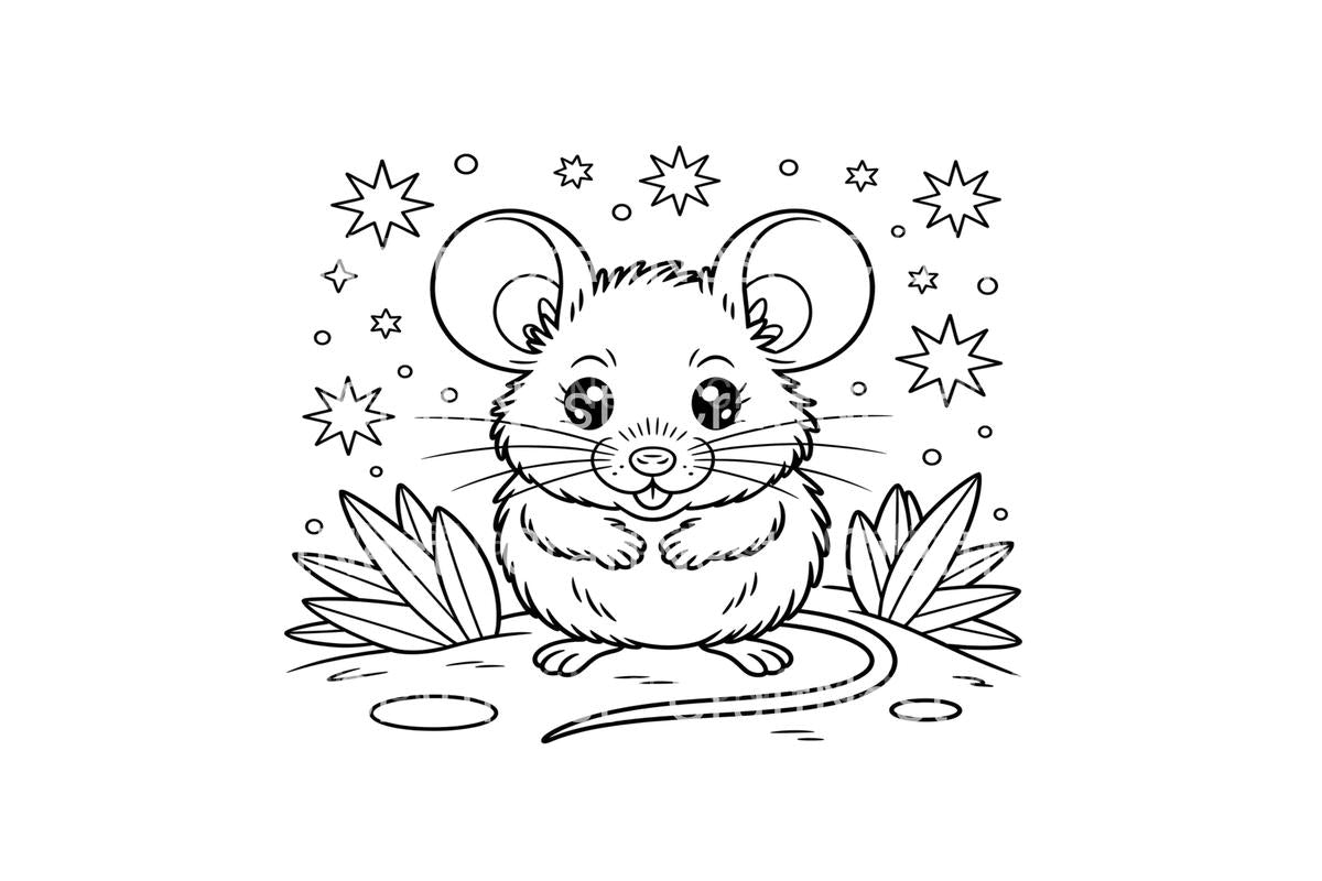 Cute Mice Winter Coloring Books