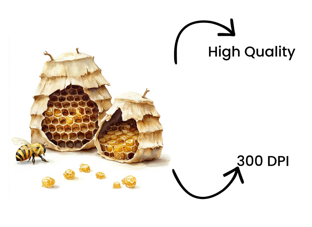 Cute Bee and Beehive Clipart Bundle