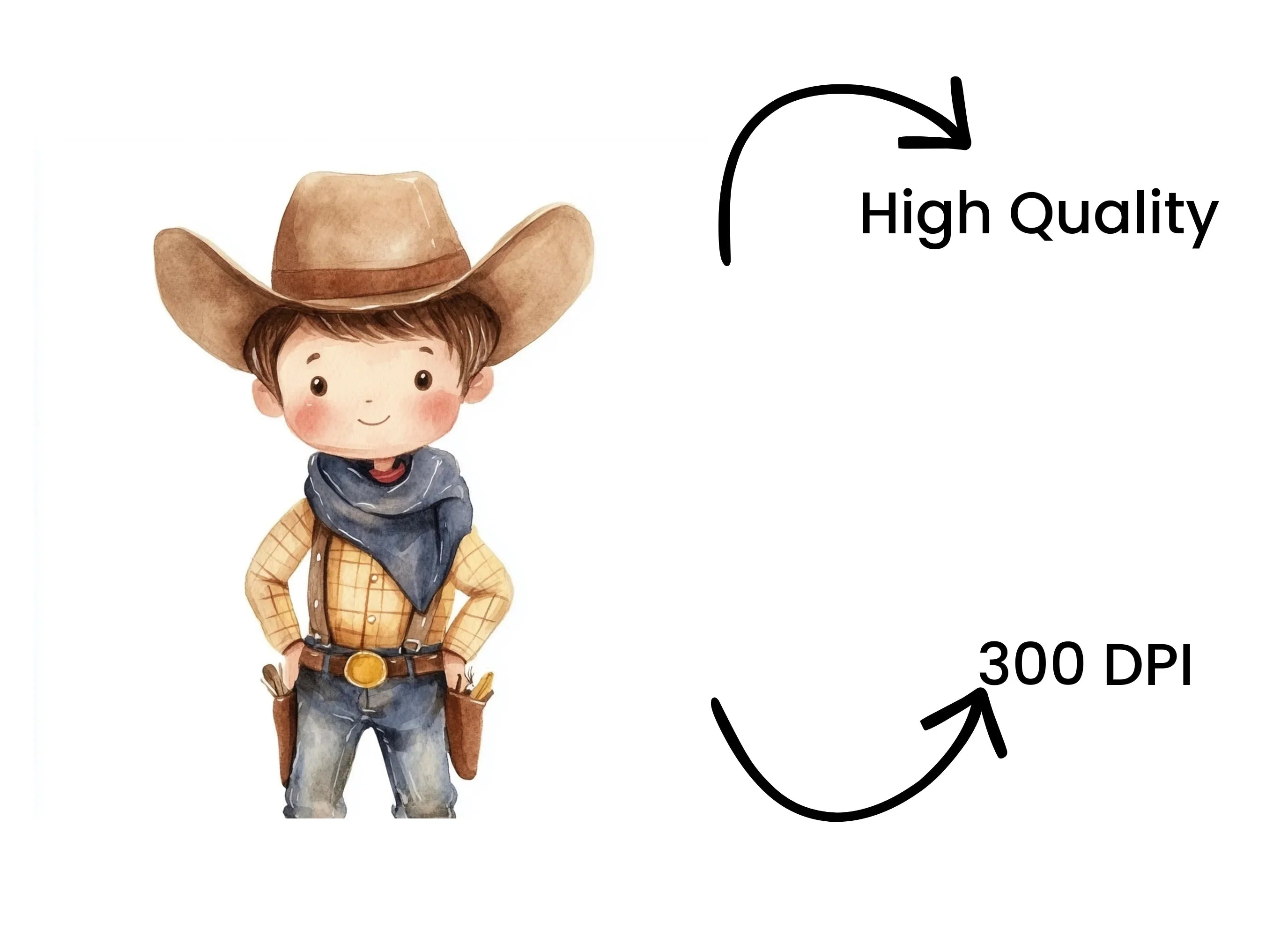 Cute Cowboy Clipart Bundle