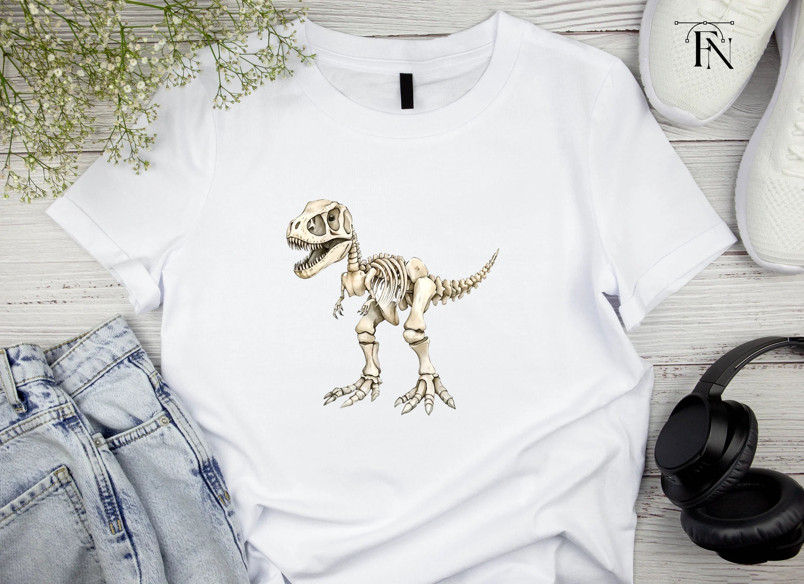 Rex Dinosaur Skeleton Clipart Bundle
