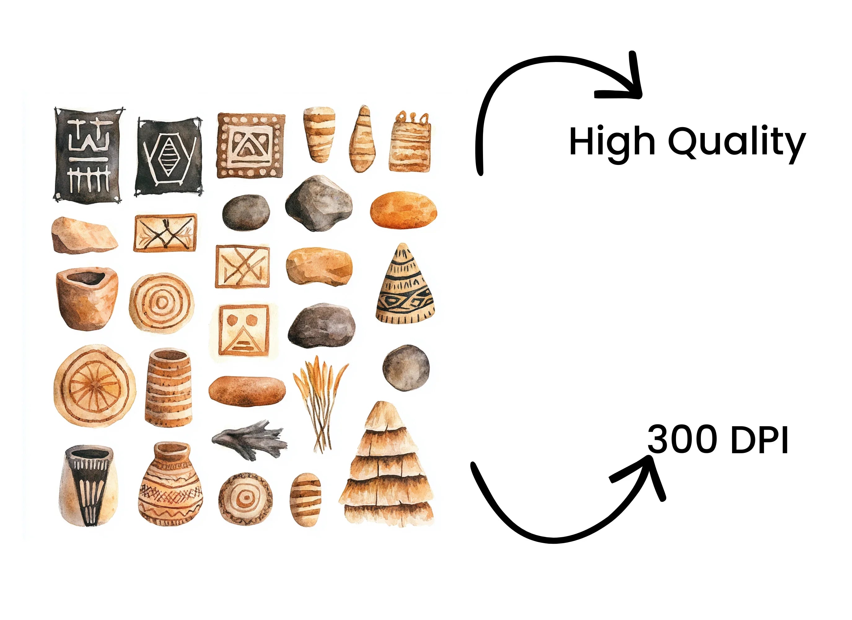 Boho Tribal Clipart Bundle