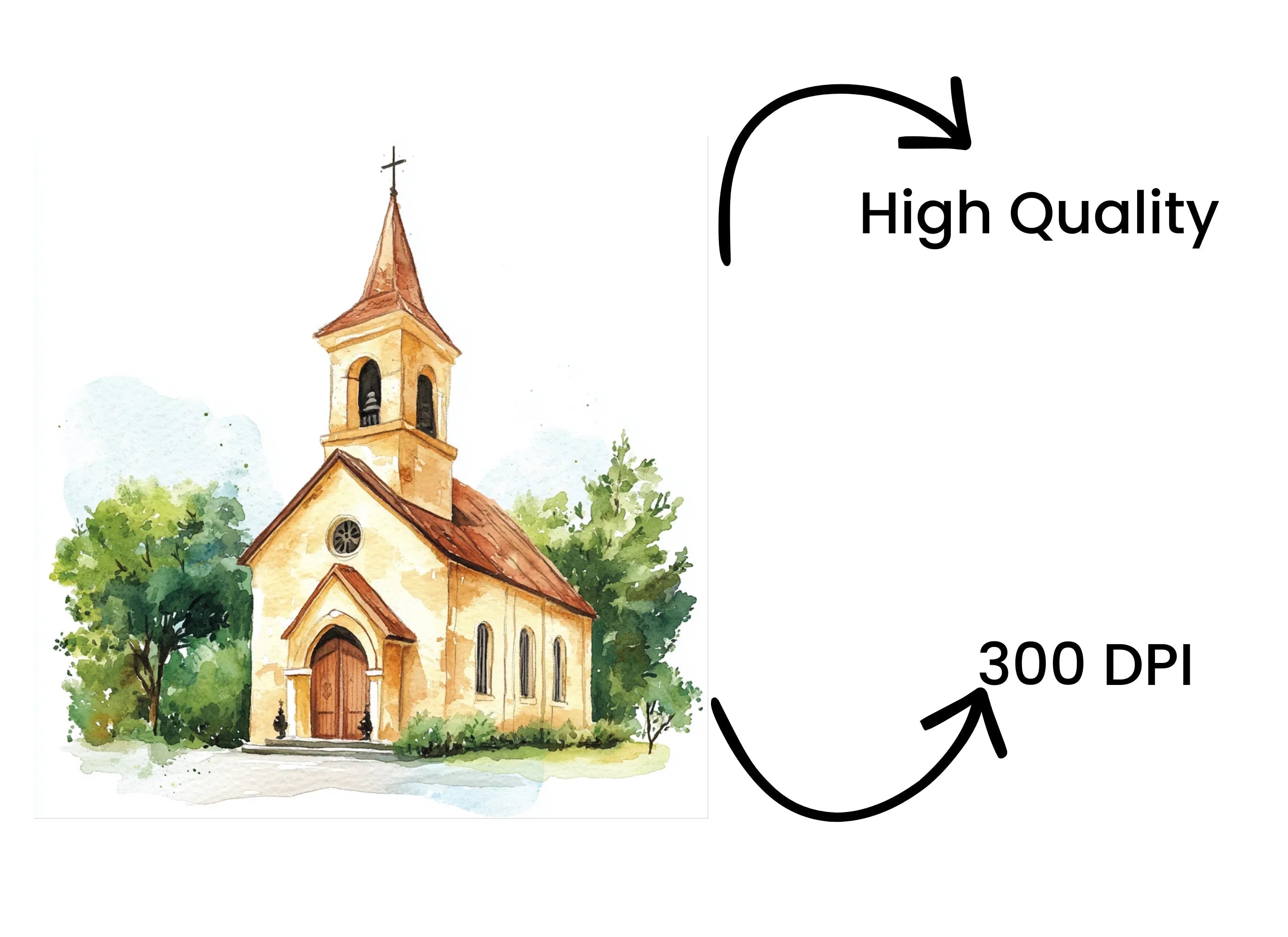 Vintage Church Clipart Bundle