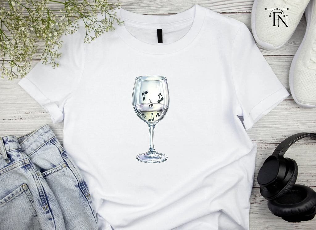 Wine Glasses with Musical Notes Clipart Bundle