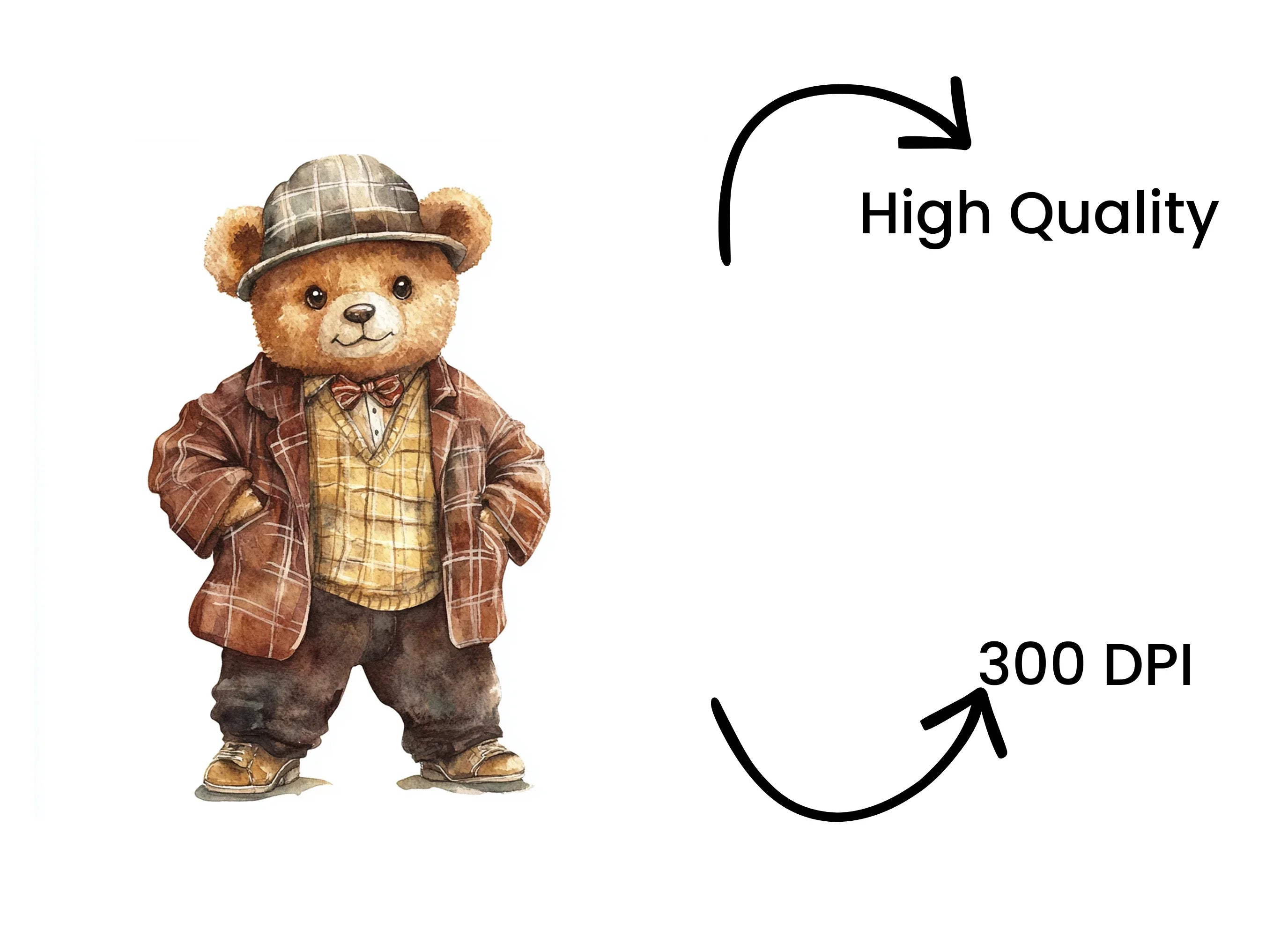 Cute Teddy Bear Clipart Bundle