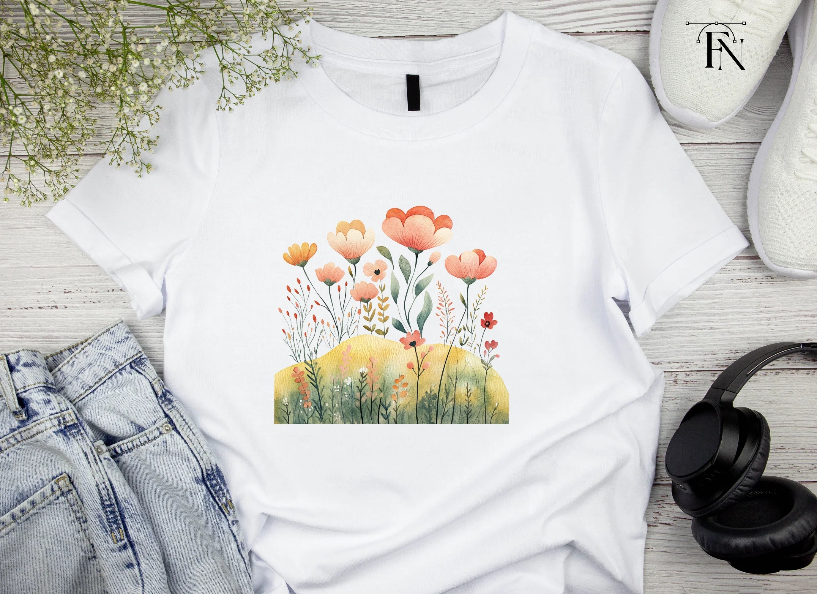 Spring Meadow Floral Clipart Bundle