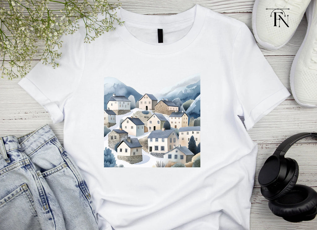 Winter Mountain Village Clipart Bundle