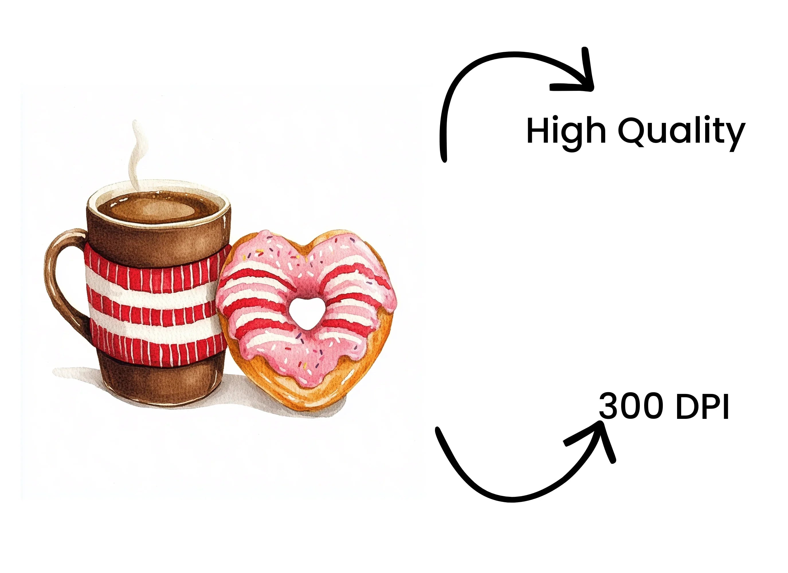 Cozy Coffee and Donut Valentine Clipart Bundle