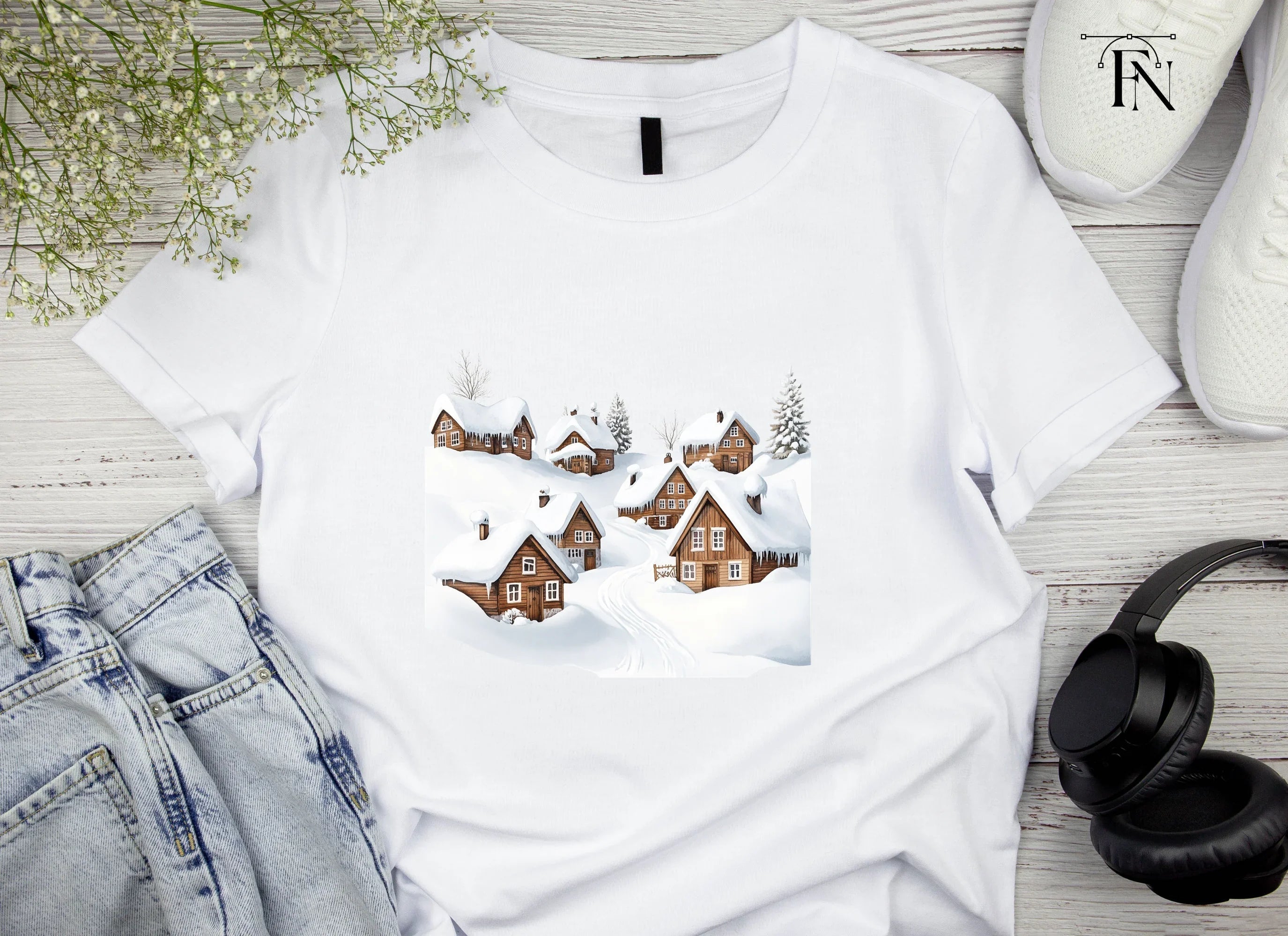 Rustic Winter Village Clipart Bundle