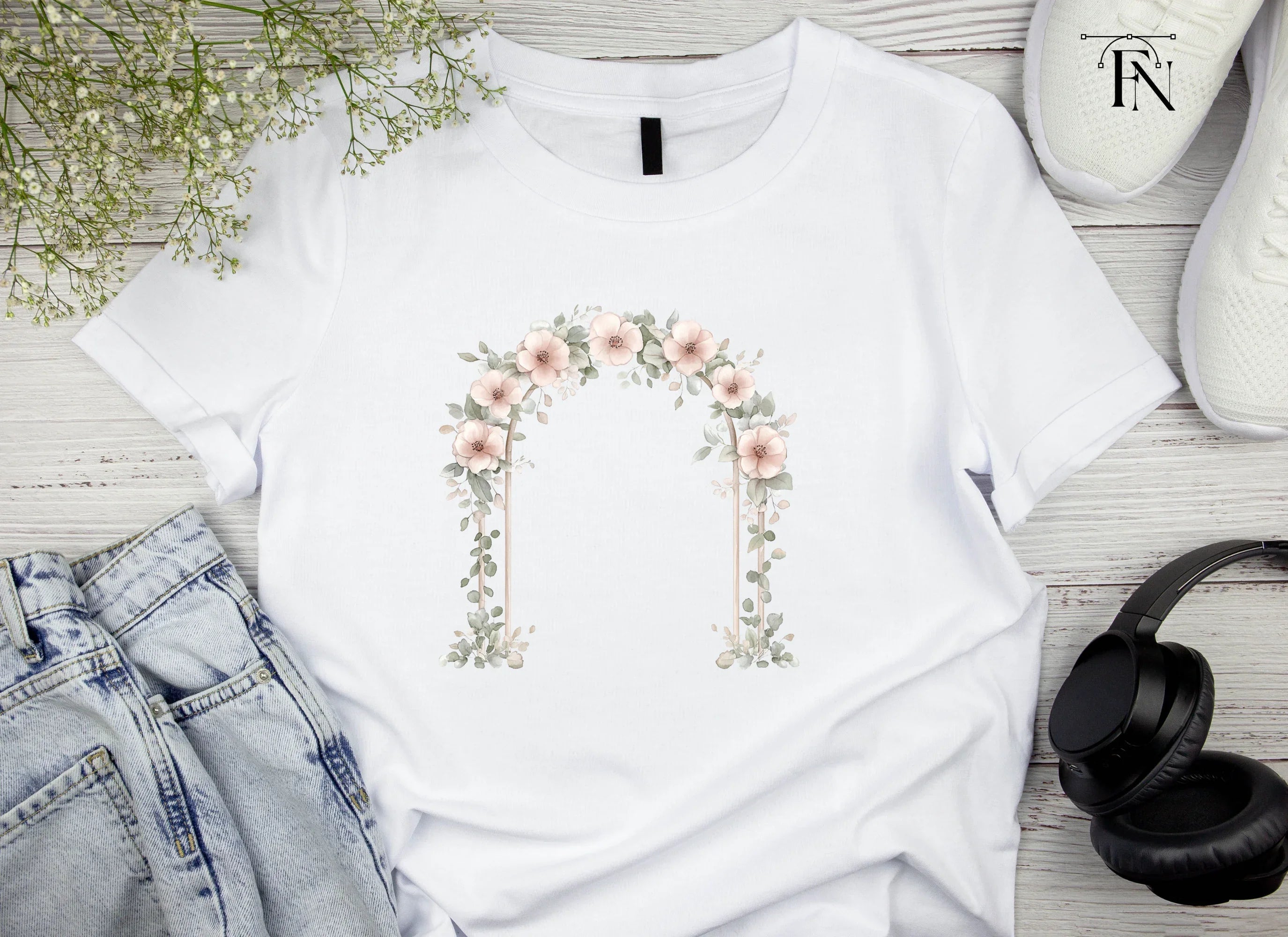 Elegant Floral Archway Clipart Bundle