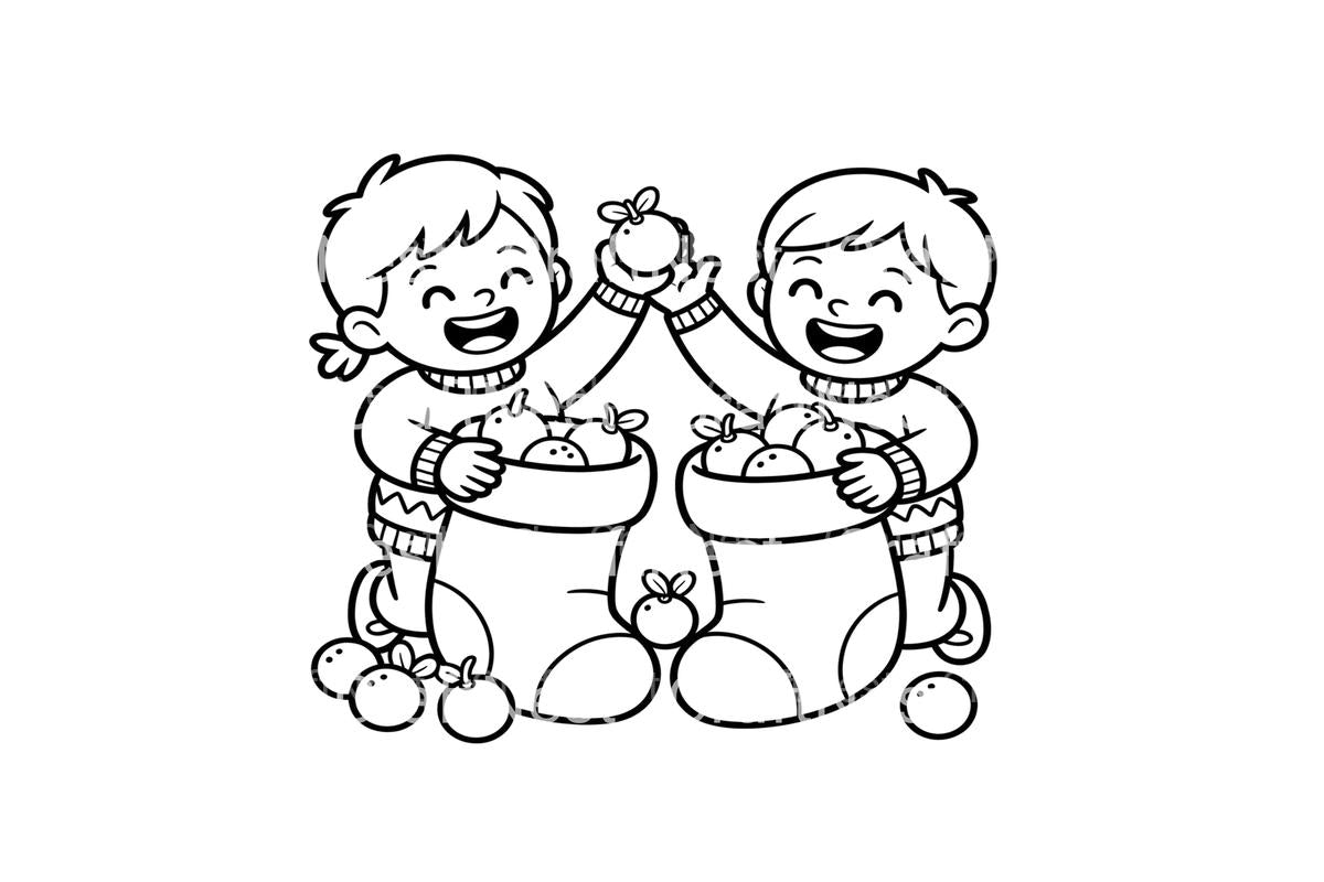 Christmas Stocking Fruit Coloring Books