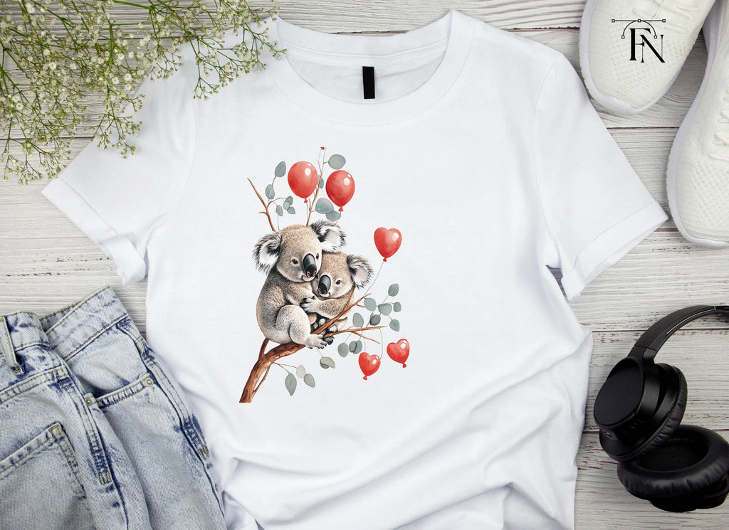 Koala Couple with Red Balloons Clipart Bundle