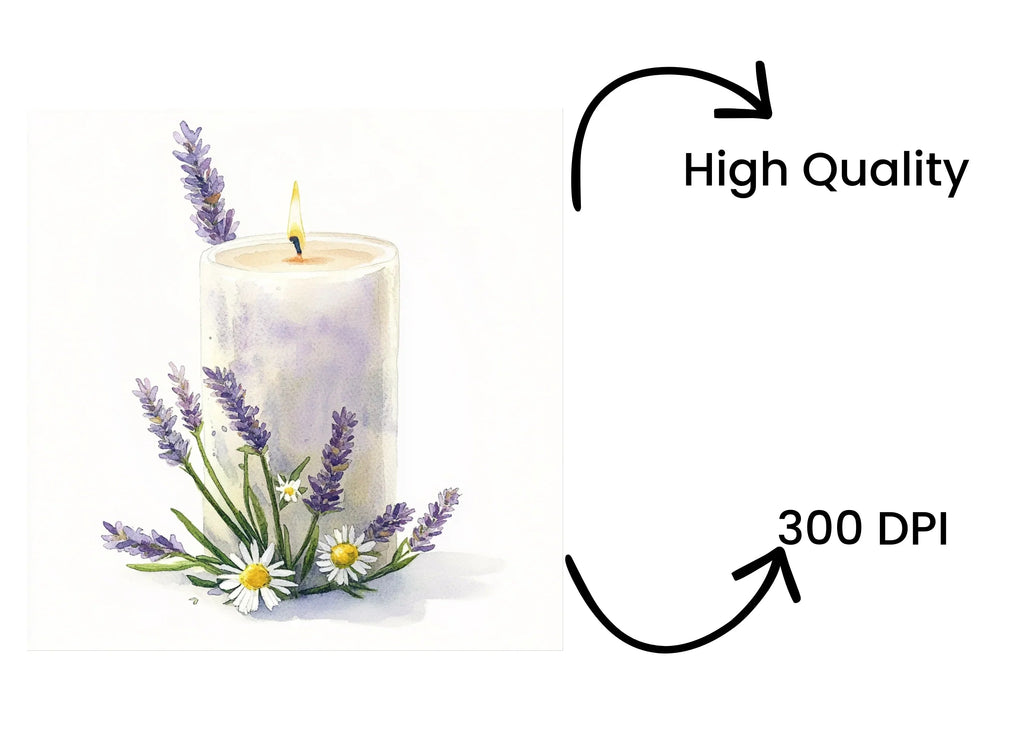 Serene Lavender Candle Clipart Bundle