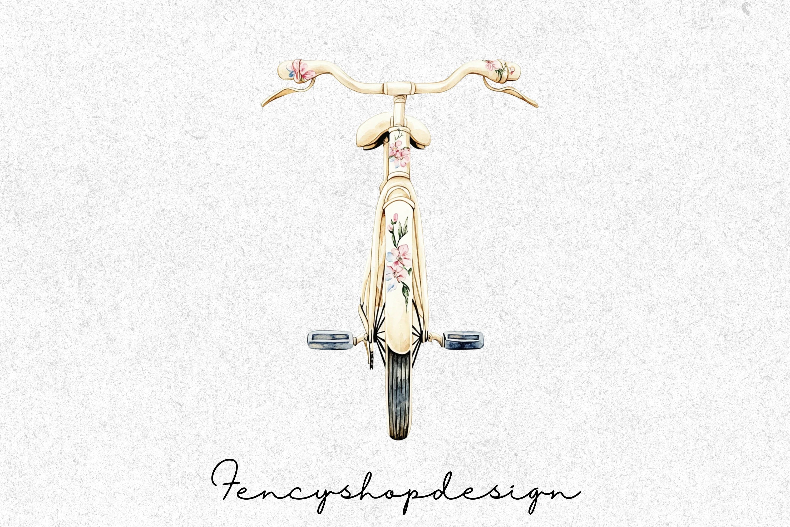 Vintage Bicycle Top View Clipart Bundle