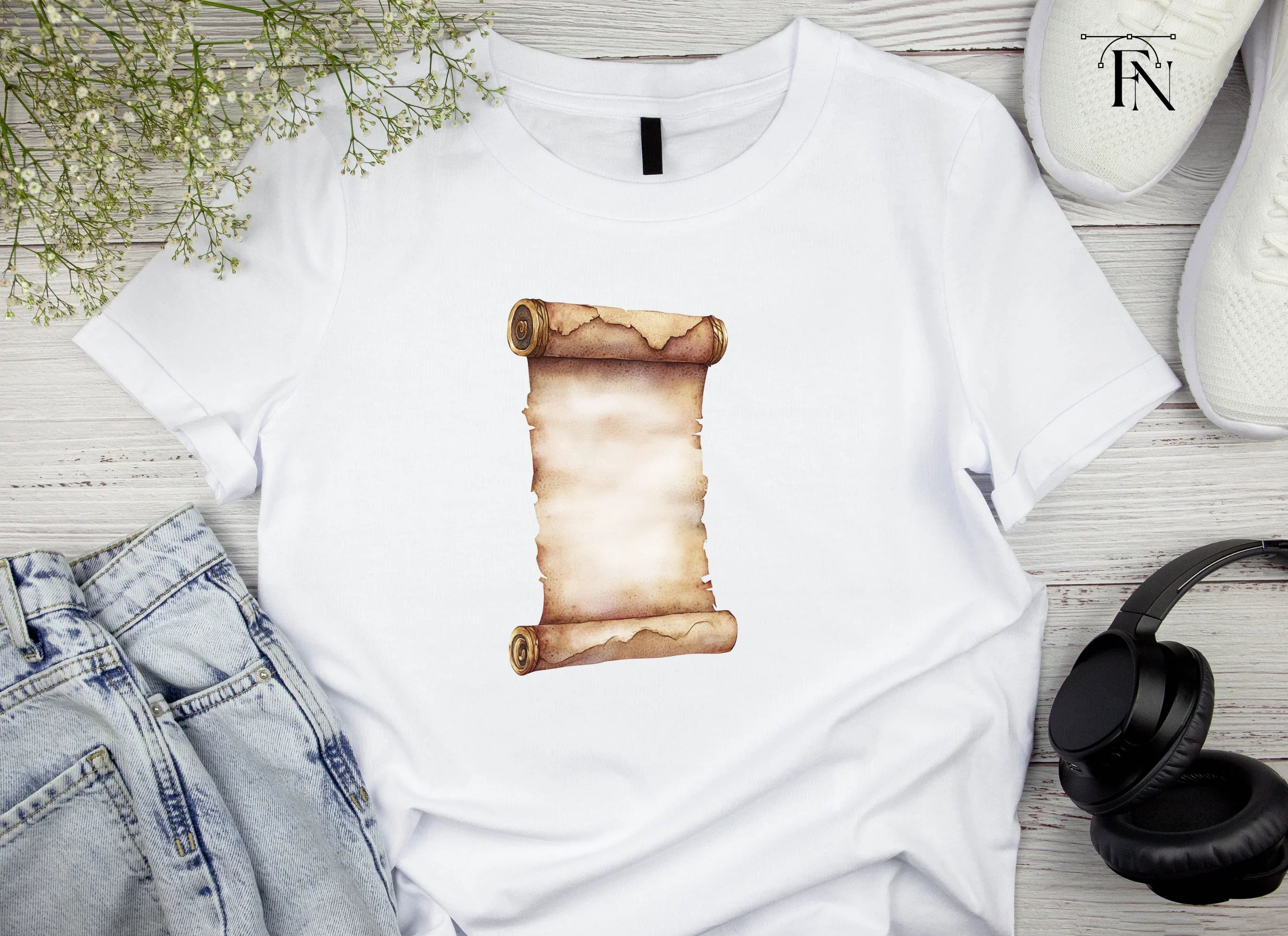 Aged Parchment Scroll Clipart Bundle