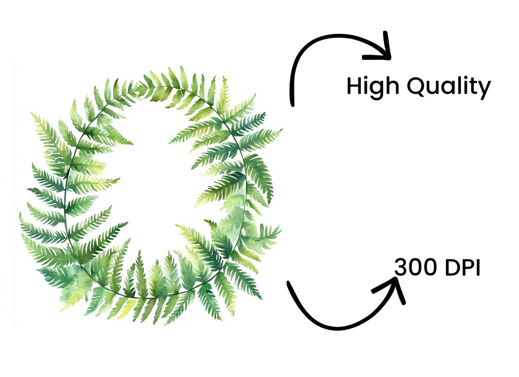 Fern Wreath Clipart Bundle