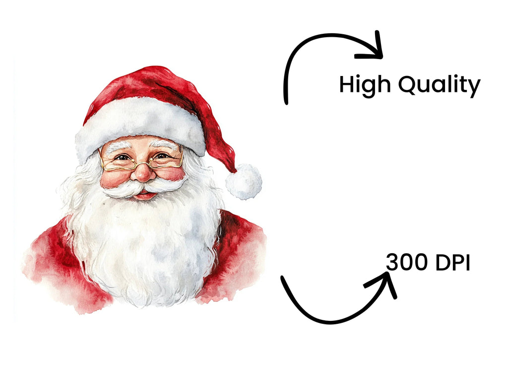Jolly Santa Faces Clipart Bundle