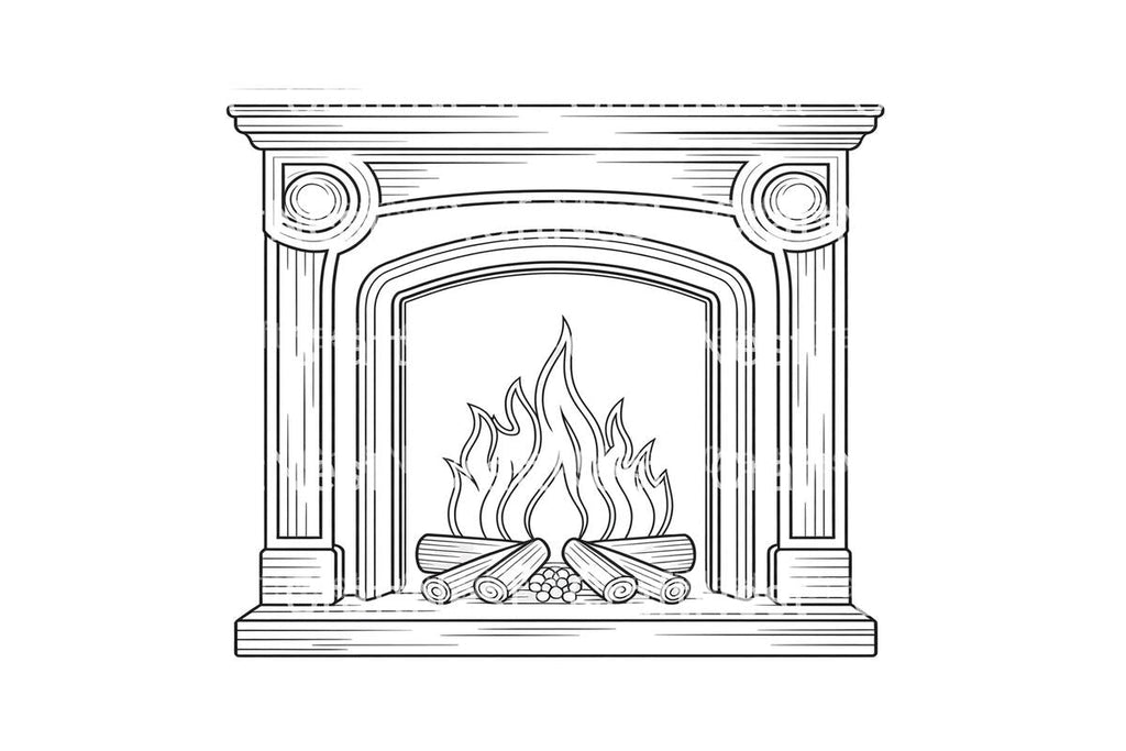 Cozy Fireplace Coloring Books