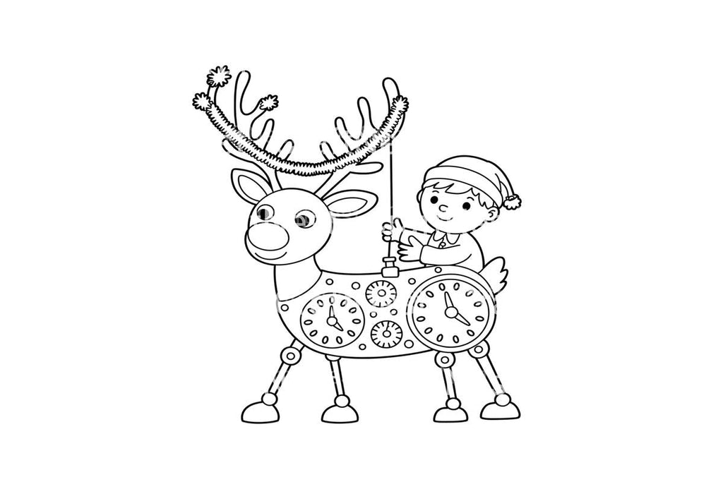 Steampunk Reindeer Adventure Coloring Books