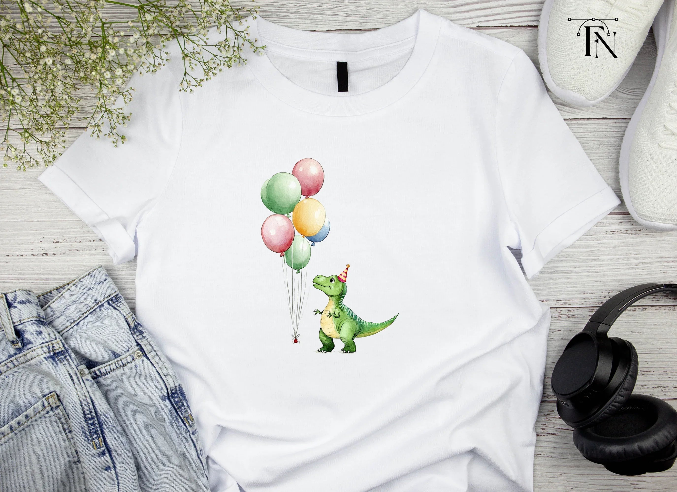 Cute Dinosaur Birthday Party Clipart Bundle