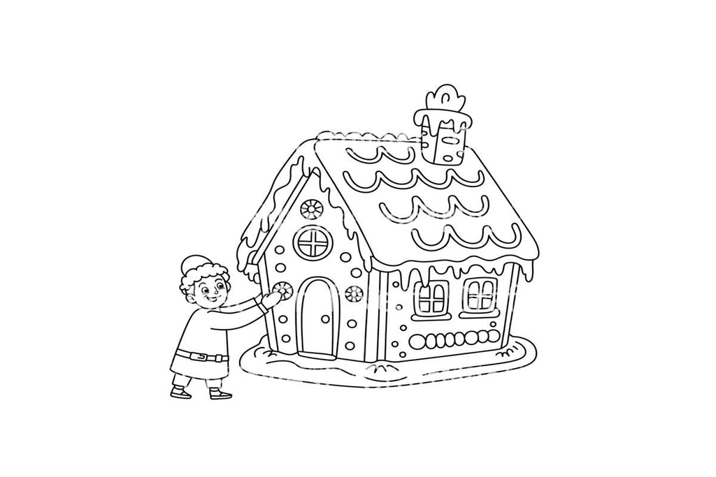 Gingerbread House Christmas Coloring Books