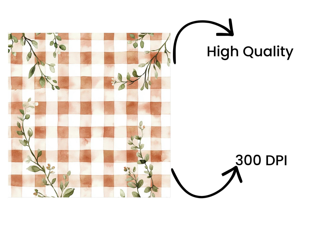 Floral Plaid Clipart Bundle