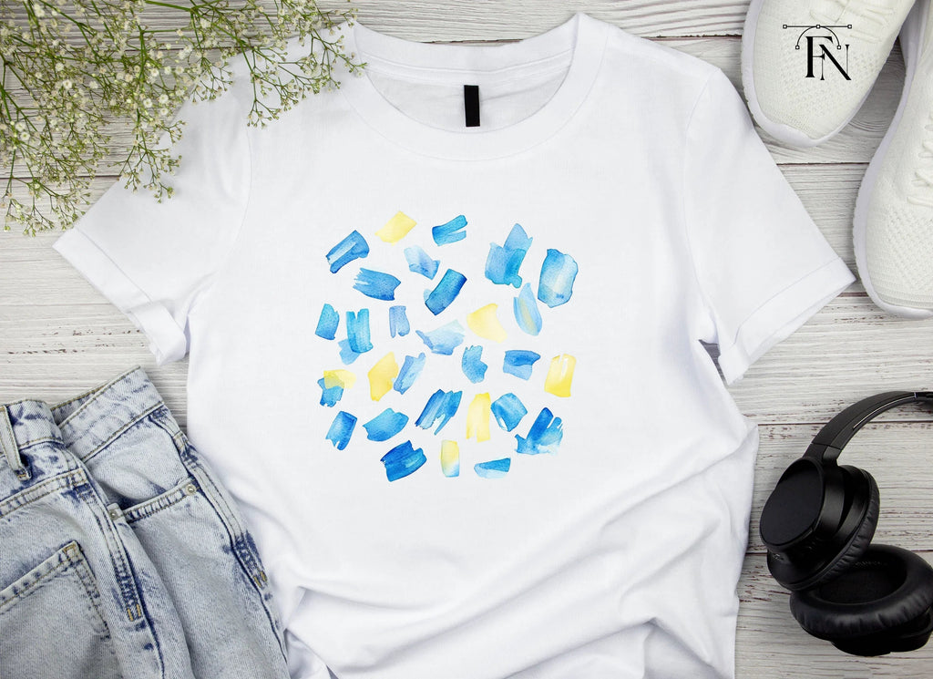 Abstract Blue Yellow Strokes Clipart Bundle