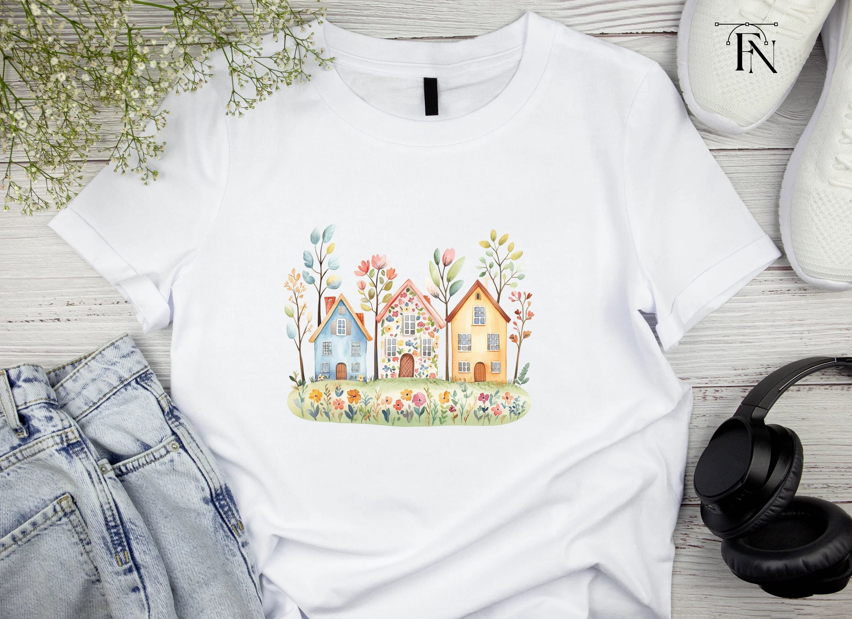Floral Houses Clipart Bundle