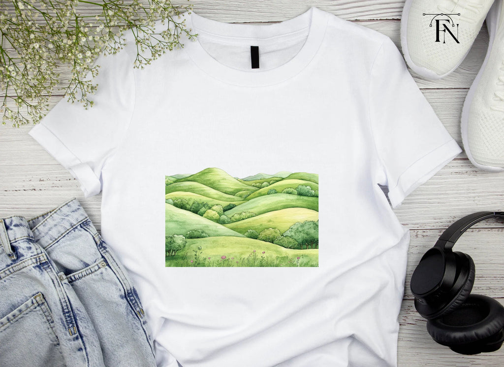 Green Hills Landscape Clipart Bundle