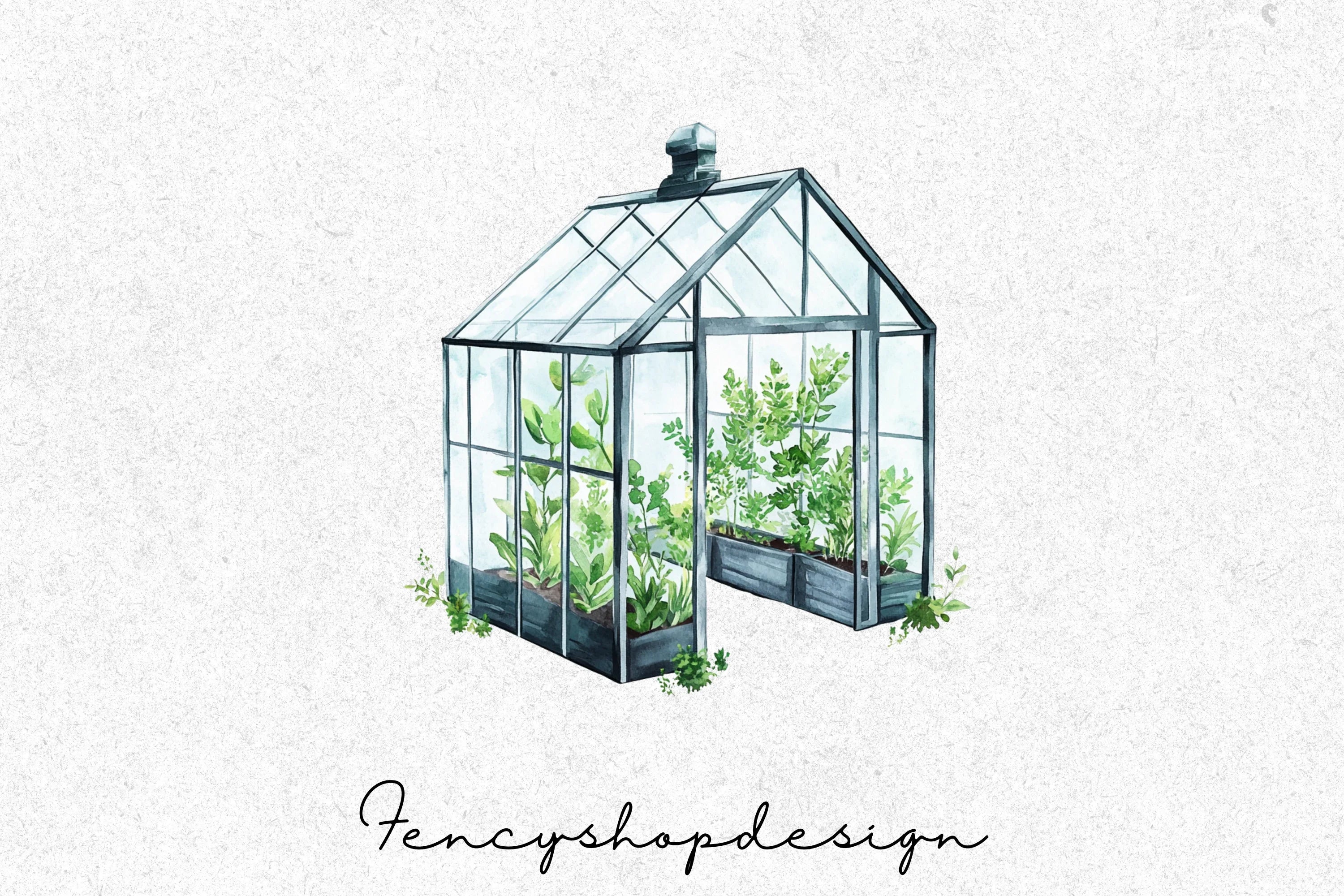 Botanical Greenhouse Clipart Bundle