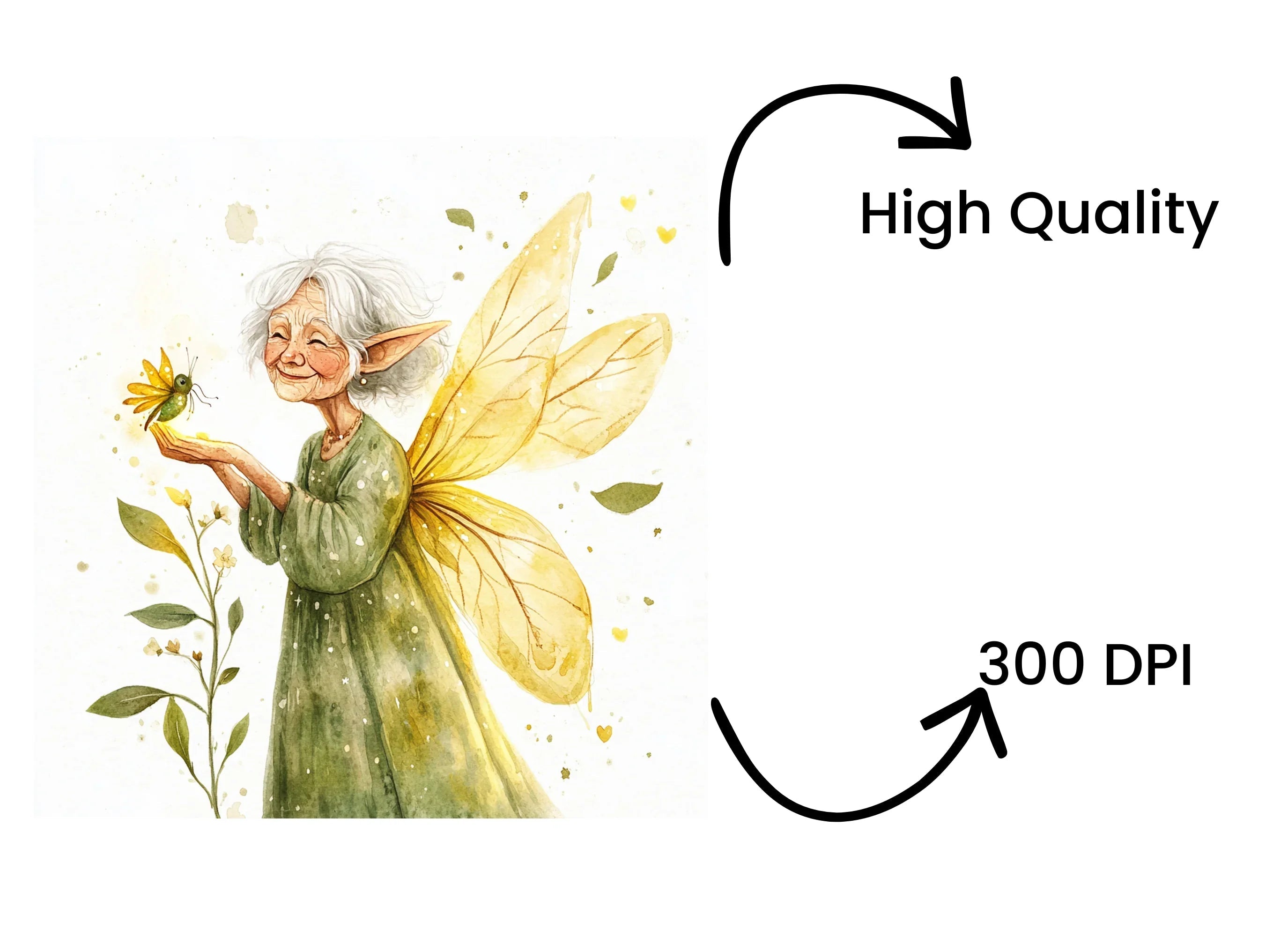 Elderly Fairy Clipart Bundle