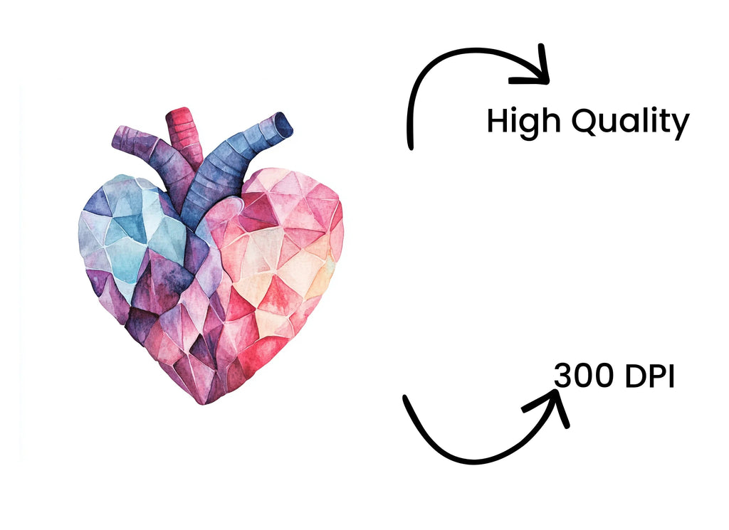 Geometric Heart Clipart Bundle