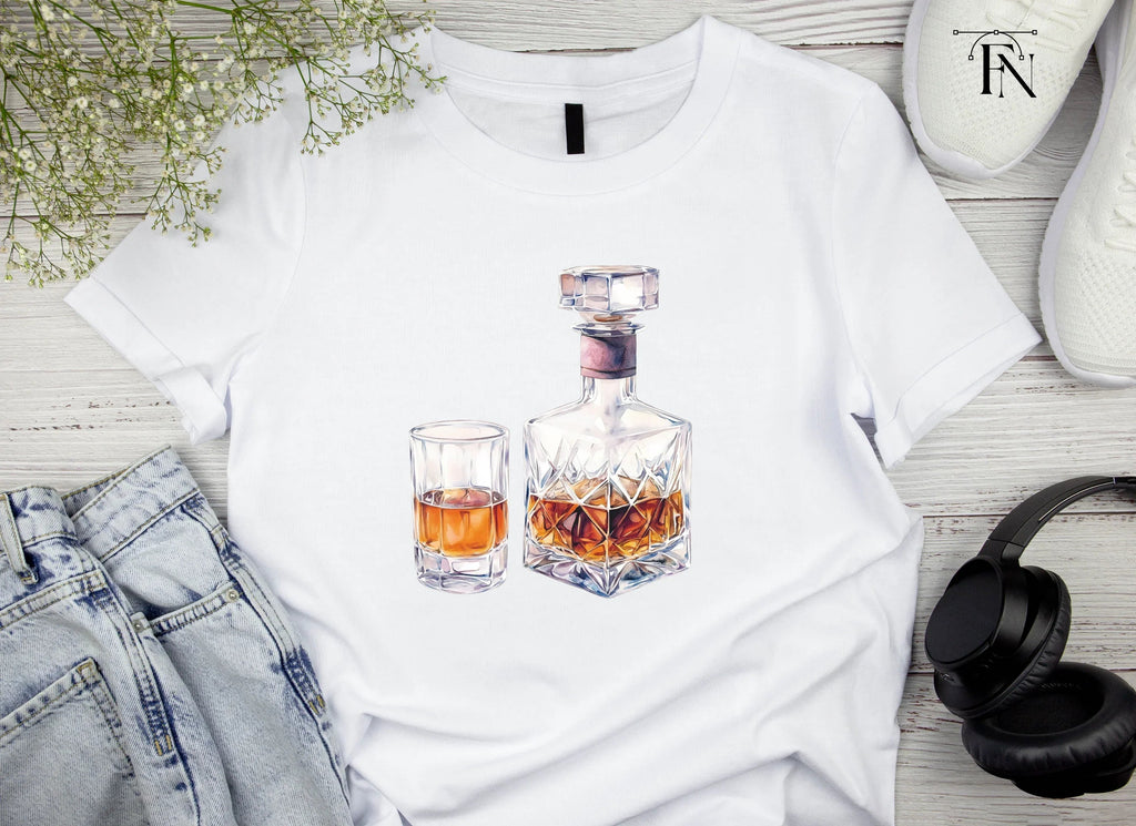 Elegant Whiskey Decanters and Glasses Clipart Bundle