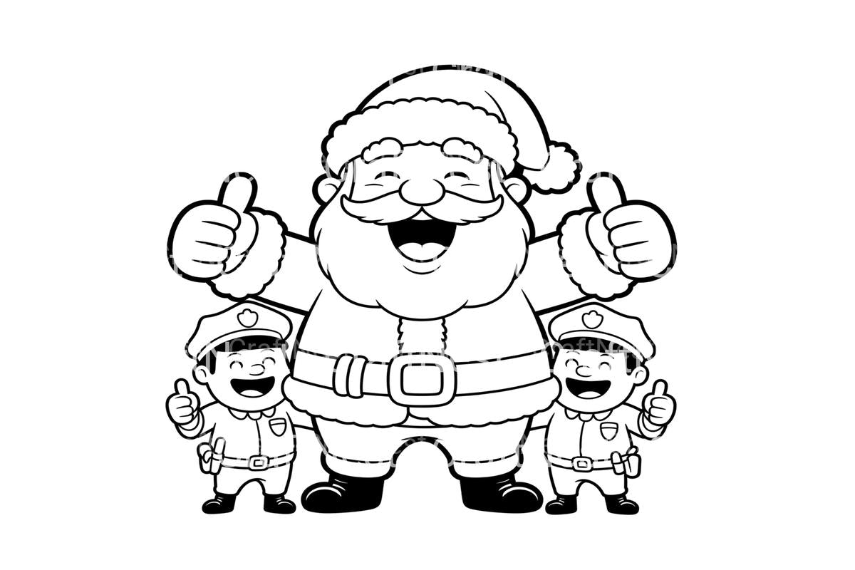 Santa and Police Officers Coloring Books