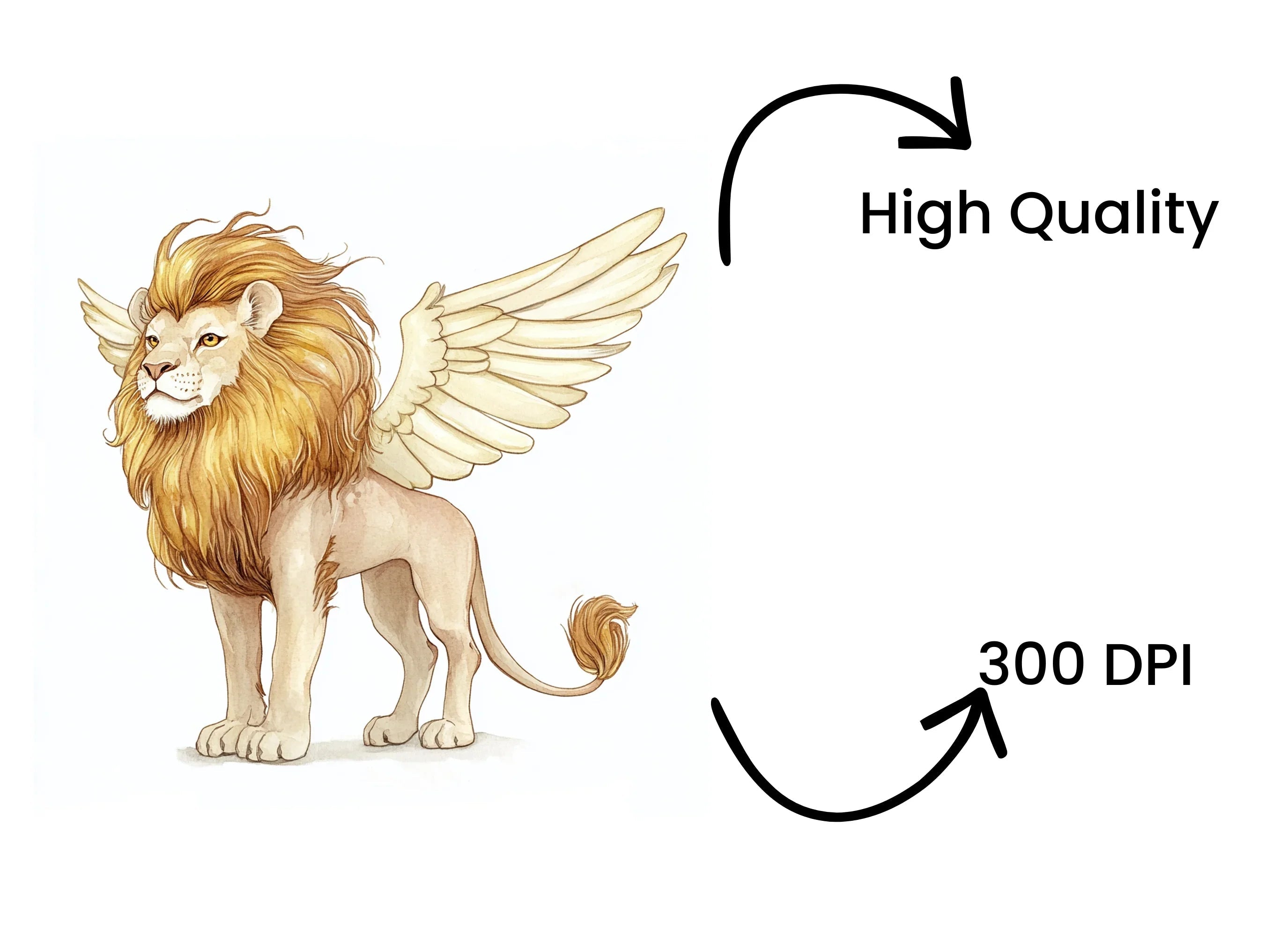 Majestic Winged Lion Clipart Bundle