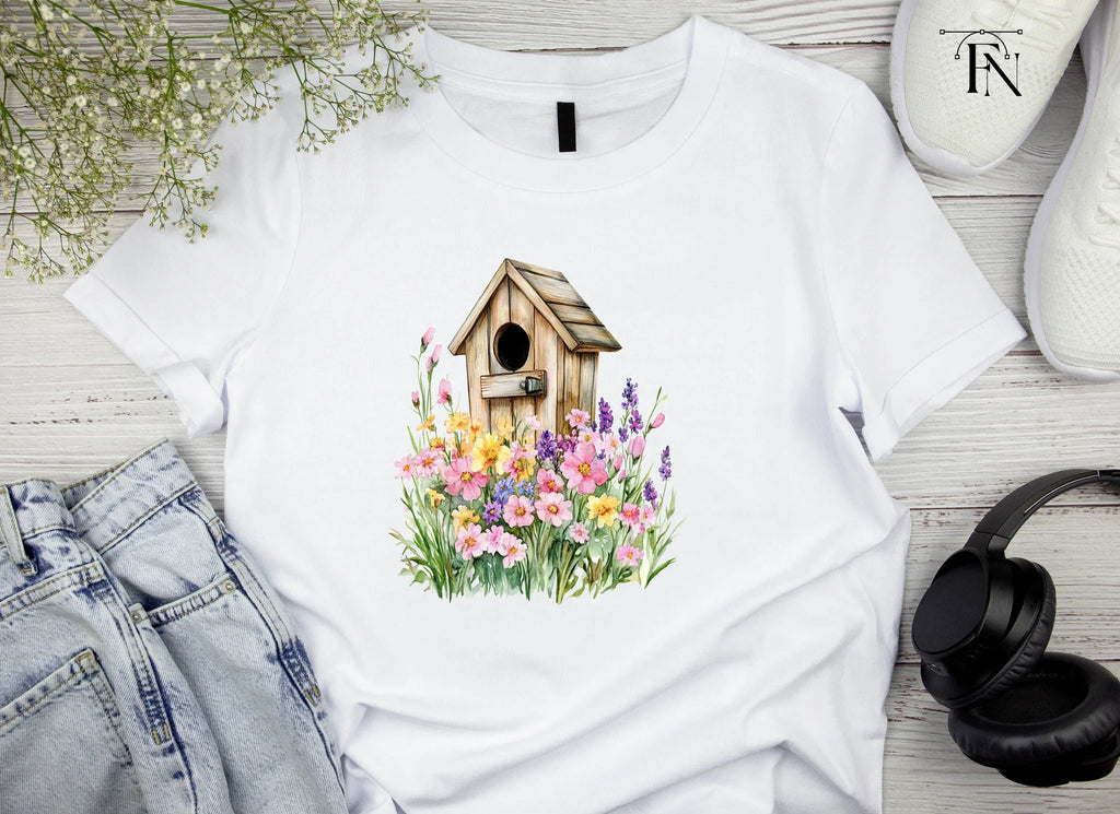Birdhouse and Flowers Clipart Bundle