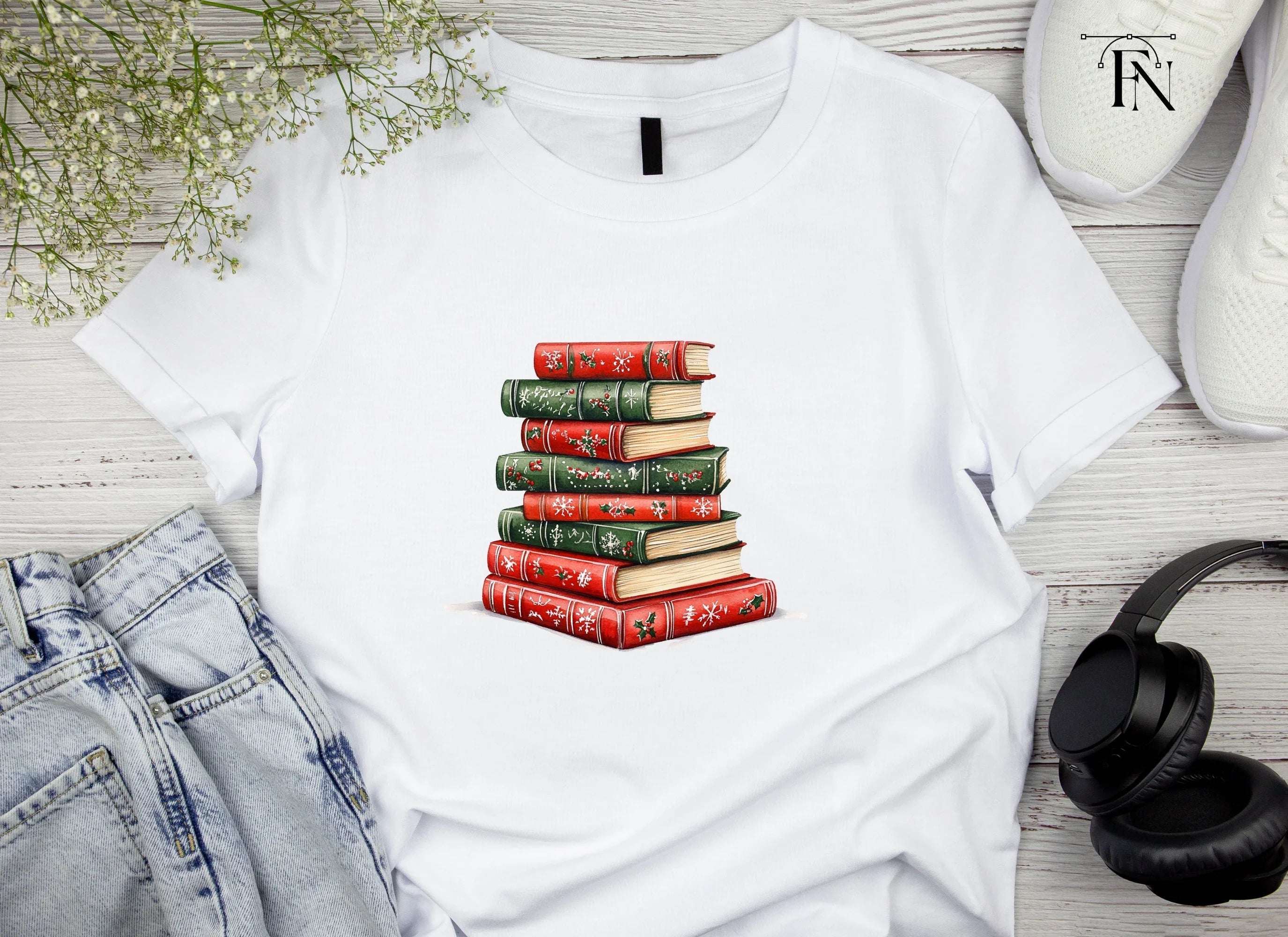 Christmas Holiday Books Stack Clipart Bundle