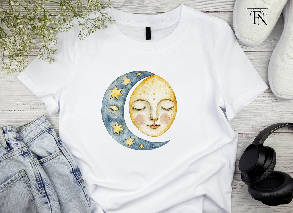 Sleeping Moon and Sun Clipart Bundle