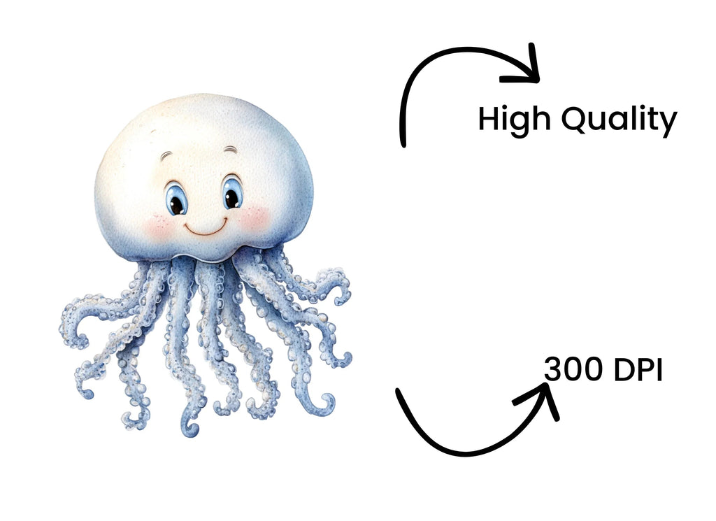 Cute Jellyfish Clipart Bundle