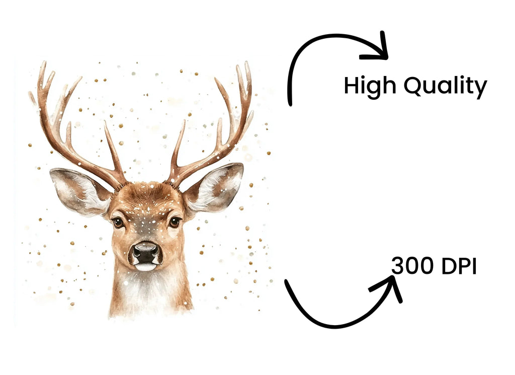 Natural Deer Head Clipart Bundle