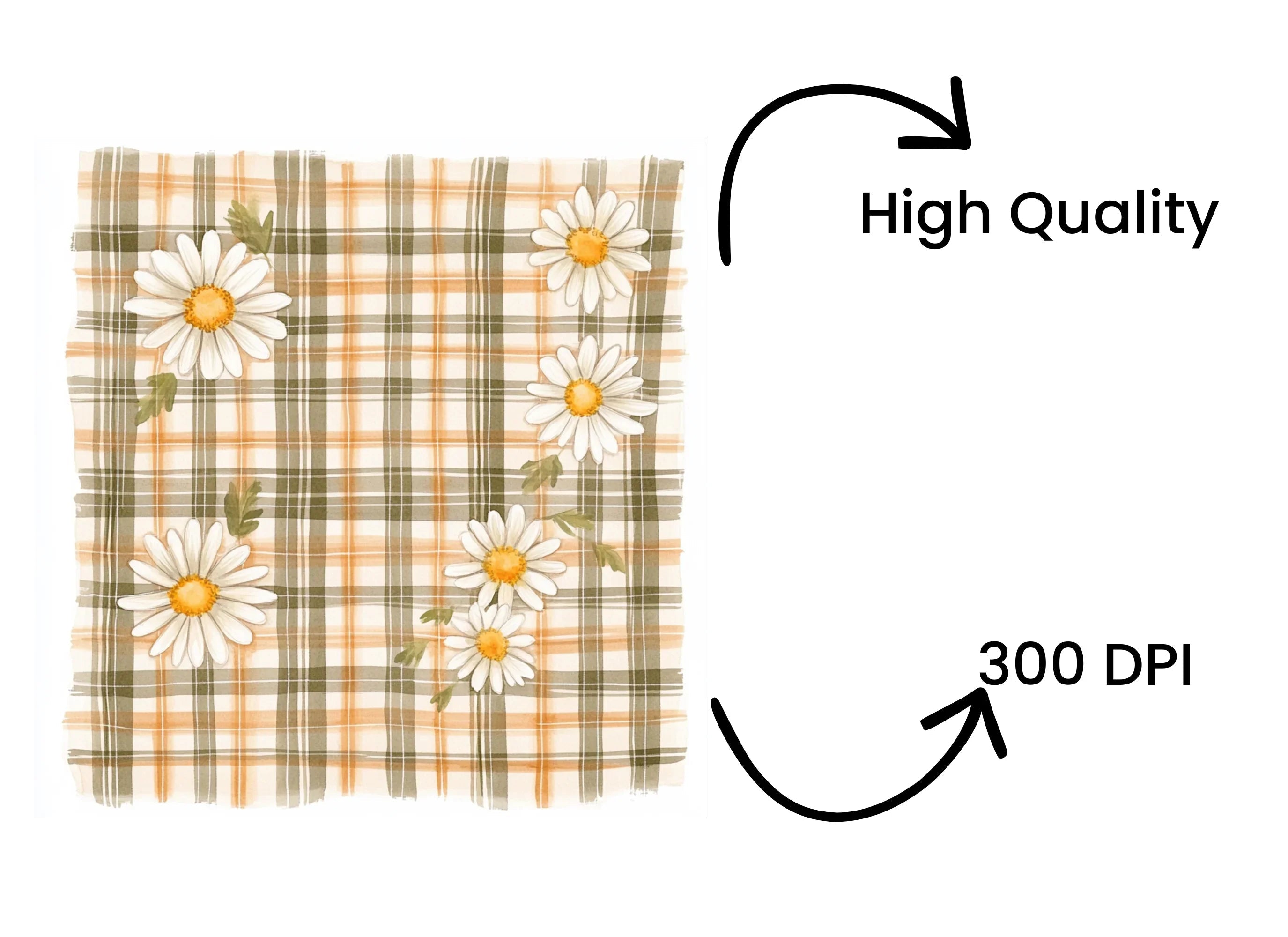 Daisy Plaid Clipart Bundle