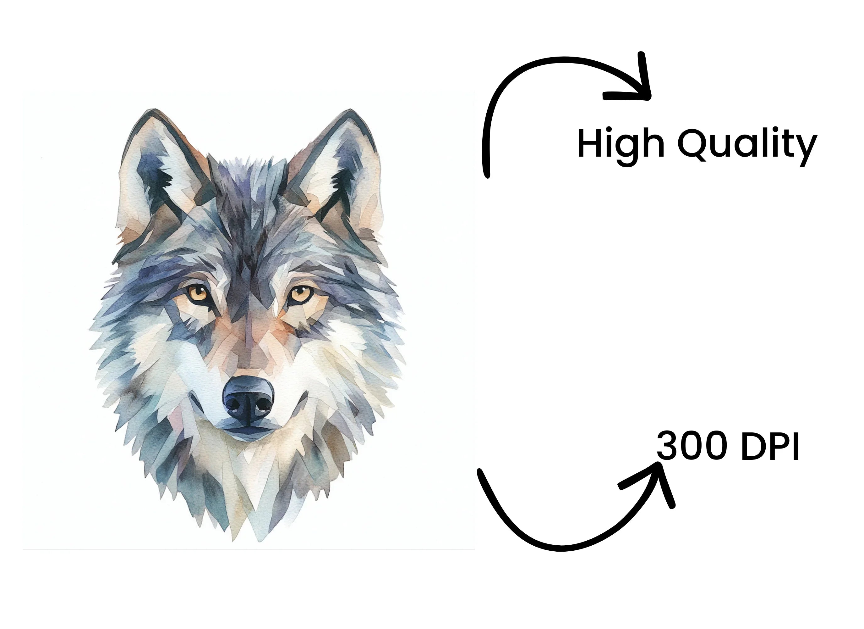 Wolf Head Clipart Bundle