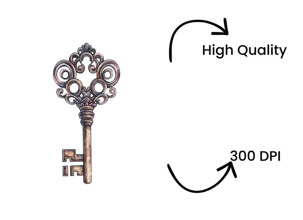 Ornate Antique Key Clipart Bundle
